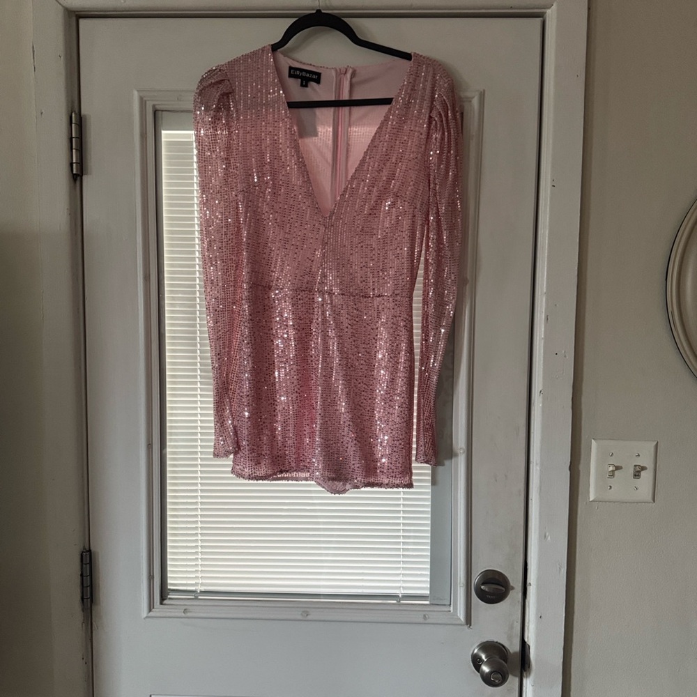 Elegant Pink Sequin romper